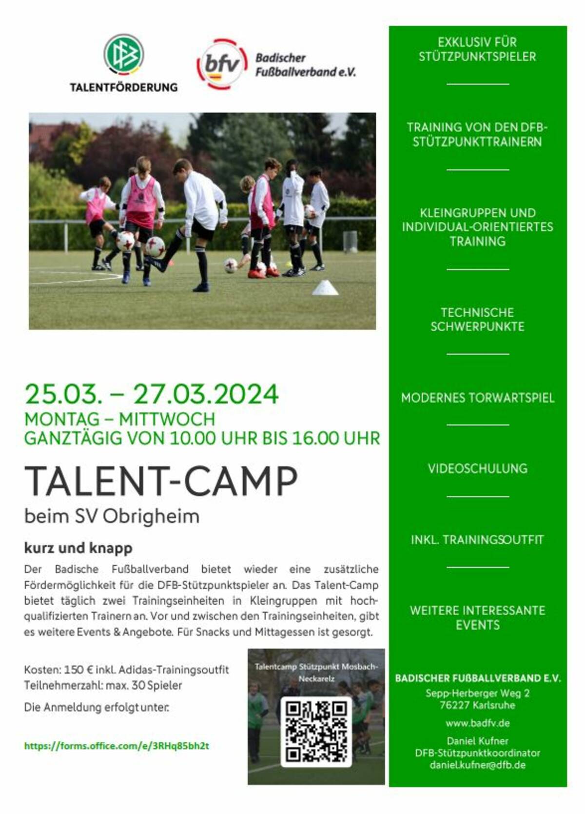 Fußballcamps des DFB-Stützpunkt Neckarelz. Grafik: bfv