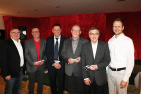 SR-Ehrung (v.l.): Harald Schäfer, Horts Wiesner, Michael Mattern, Rudi Neumann, Hans Peter Jöst, Ivo Leonhardt. Foto: bfv
