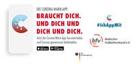 Deutscher Fußball unterstützt „Corona-Warn-App“. Grafik: bfv/pm